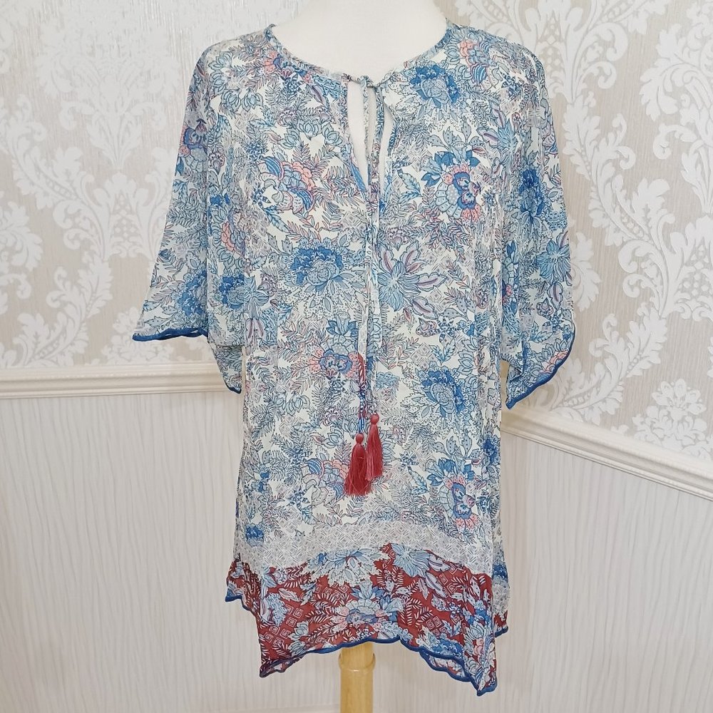 NWT Love Kyla Anthropologie Boho Blouse Top Chintz Pattern Size Small